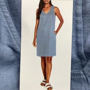 Orvis | Dresses | Orvis Womens Sleeveless Vneck Dress W Pockets Blue |  Poshmark